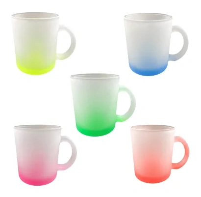 Caneca de Vidro Jateada 325 ml Colorida