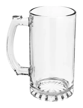 Chopeira Transparente Lisa 450 ml com Tarja Branca