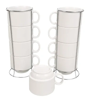 Torre com 4 Xícaras Resinadas 150 ml
